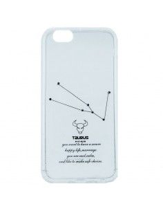 FUNDA TPU REFORZADO TRANSPARENTE IPHONE 6 DISEÑO ZODIACO TAURO