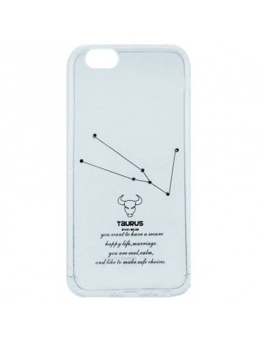 FUNDA TPU REFORZADO TRANSPARENTE IPHONE 6 DISEÑO ZODIACO TAURO