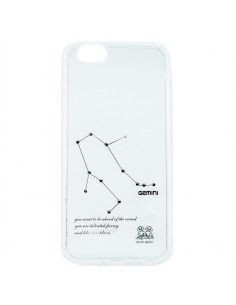Carcasa TPU reforzado iPhone 6 / 6s transparente mate diseño Zodiaco Geminis