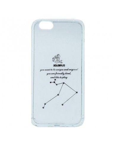 Carcasa TPU reforzado iPhone 6 / 6s transparente mate diseño Zodiaco Acuario