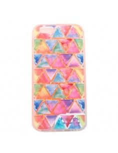 Carcasa TPU agua purpurina iPhone 6/6S con luz LED diseño Triángulos