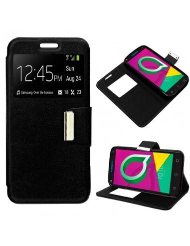 Funda libro soporte TPU Alcatel U5 3G / U5 3G Plus (4047) negra