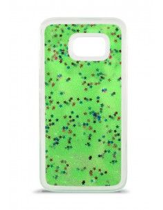 Funda TPU agua purpurina Samsung Galaxy S7 Edge verde