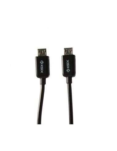 Cable doble microUSB OTG dual Connect 15cm negro