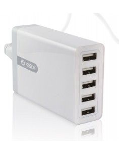 CARGADOR RED UNIVERSAL 5 SALIDAS USB 8A BLANCO