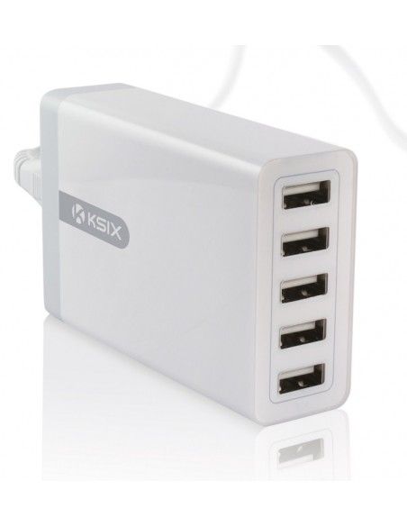 CARGADOR RED UNIVERSAL 5 SALIDAS USB 8A BLANCO