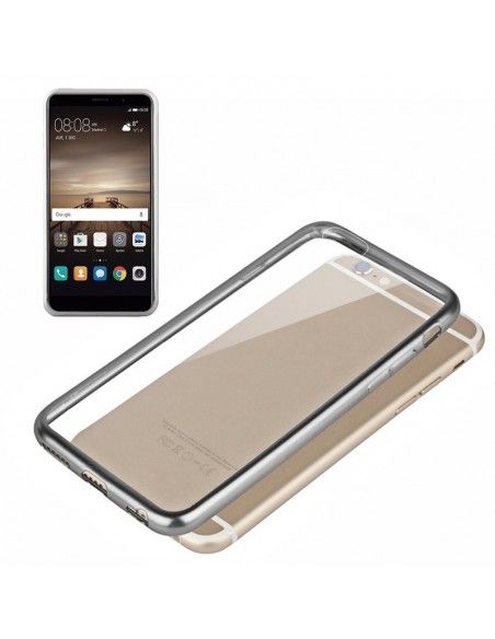 Carcasa TPU Huawei Mate 9 borde metalizado plata