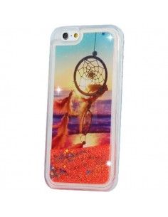 Carcasa TPU gel purpurina iPhone 7 / 8 / SE (2020) diseño Atrapasueños roja