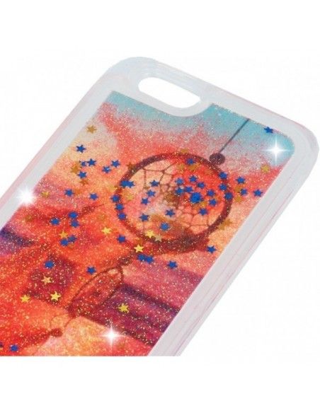 Carcasa TPU gel purpurina iPhone 7 / 8 / SE (2020) diseño Atrapasueños roja