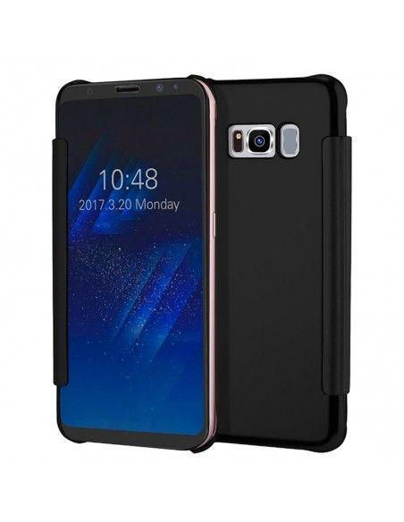 Funda libro soporte Samsung G955 Galaxy S8 Plus Clear View negra