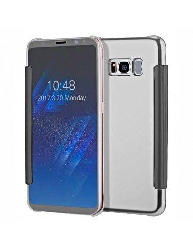 Funda libro soporte Samsung G955 Galaxy S8 Plus Clear View plata
