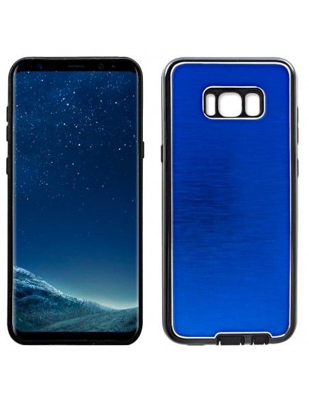 Carcasa aluminio cama TPU Samsung G955 Galaxy S8 Plus azul