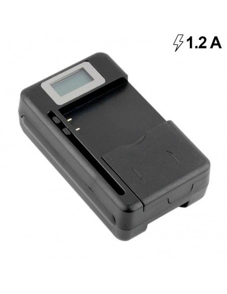 Cargador red universal externo de baterías con pantalla LCD + puerto USB