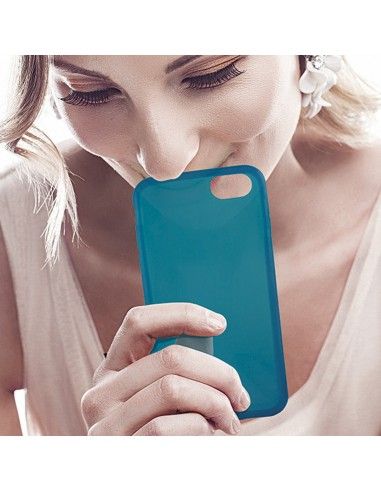 Funda gel TPU aromatizado iPhone 7 / 8 / SE (2020) azul menta