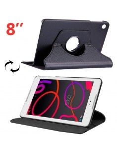 Funda polipiel soporte giratorio tablet BQ Aquaris M8 8" pulgadas negra