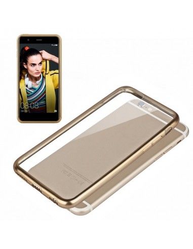 Carcasa TPU transparente Huawei P10 Lite borde metalizado dorado