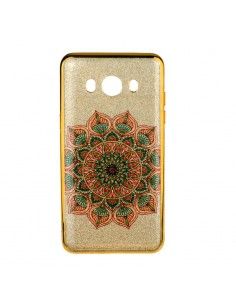 Carcasa TPU purpurina iPhone 6 Plus / 6s Plus diseño Mandala dorado