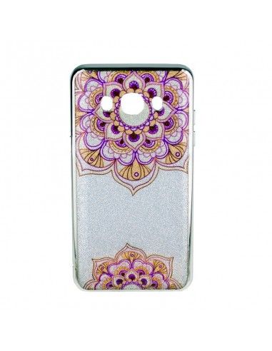 Carcasa TPU purpurina iPhone 6 Plus / 6s Plus diseño Mandala plateado