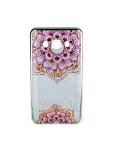 Carcasa TPU purpurina iPhone 7 / 8 / SE (2020) diseño Mandala Plateado