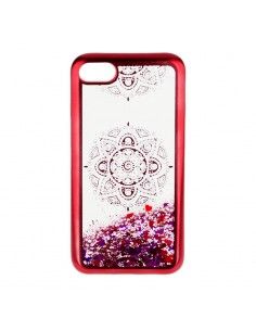 Carcasa TPU gel Purpurina Samsung Galaxy J5 (2016) diseño Mandala rojo