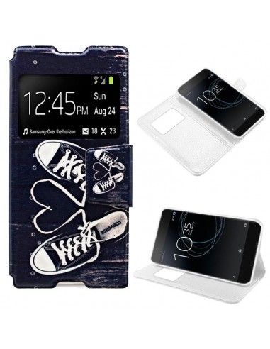 FUNDA LIBRO TPU DISEÑO SONY XPERIA XA1 ZAPATILLAS