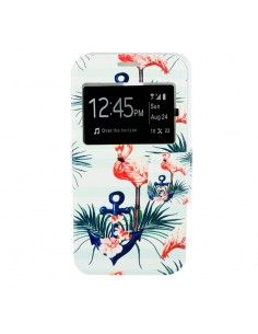 Funda libro soporte TPU Samsung J730 Galaxy J7 (2017) diseño Flamenco Anclas