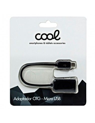 Cable adaptador microUSB a USB hembra OTG universal negro