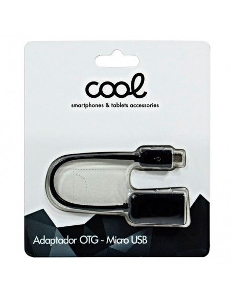 Cable adaptador microUSB a USB hembra OTG universal negro
