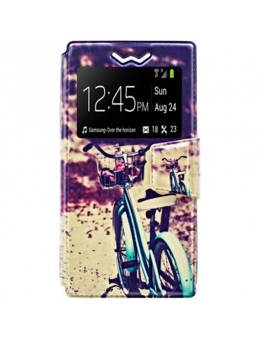 FUNDA LIBRO SILICONA UNIVERSAL SOPORTE DISEÑO 5,1" - 5,3" PAISAJE BICI