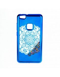 Carcasa TPU gel purpurina Huawei Y5 (2017) / Y6 (2017) / Nova Young diseño mandala azul