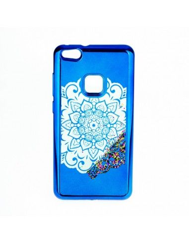 Carcasa TPU gel purpurina Huawei Y5 (2017) / Y6 (2017) / Nova Young diseño mandala azul