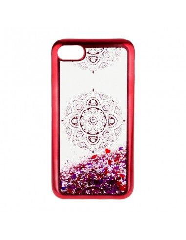 Carcasa TPU gel purpurina Samsung Galaxy S8 diseño roja mandala