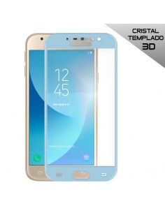 Protector pantalla vidrio templado Samsung J330 Galaxy J3 (2017) (3D azul)