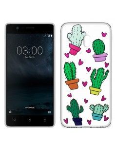 Carcasa TPU transparente Nokia 3 diseño Cactus
