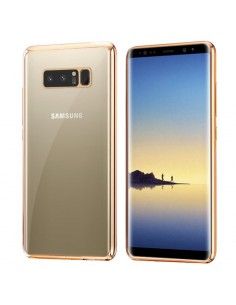 Carcasa TPU transparente Samsung N950 Galaxy Note 8 borde metalizado dorado
