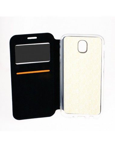 Funda libro cartera soporte TPU Samsung J730 Galaxy J7 (2017) negra