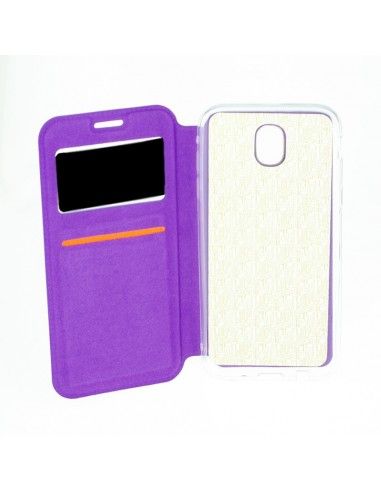 Funda libro cartera soporte TPU Samsung J730 Galaxy J7 (2017) morada