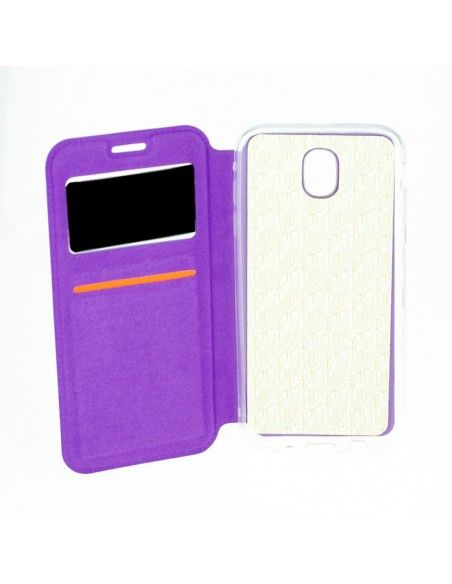 Funda libro cartera soporte TPU Samsung J730 Galaxy J7 (2017) morada