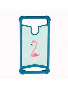 FUNDA SILICONA UNIVERSAL DISEÑO REFORZADA 5" - 5,5" TURQUESA FLAMENCO