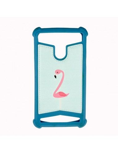 FUNDA SILICONA UNIVERSAL DISEÑO REFORZADA 5" - 5,5" TURQUESA FLAMENCO