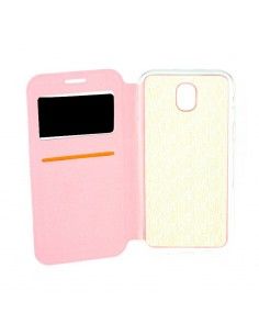 Funda libro cartera soporte TPU Samsung J730 Galaxy J7 (2017) rosa cobre 2