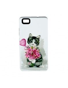 Carcasa cama TPU iPhone 7 / 8 / SE (2020) diseño Gato ramo flores