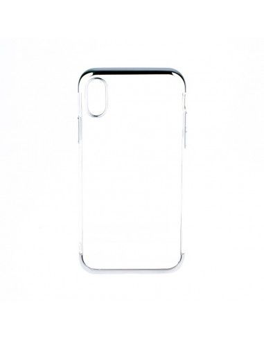 Carcasa TPU transparente Samsung N950 Galaxy Note 8 detalles metalizados plateados