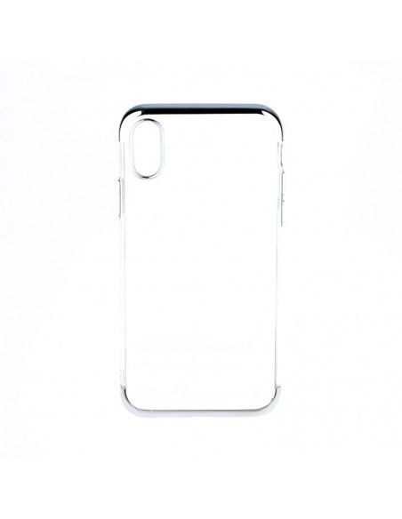 Carcasa TPU transparente Samsung N950 Galaxy Note 8 detalles metalizados plateados