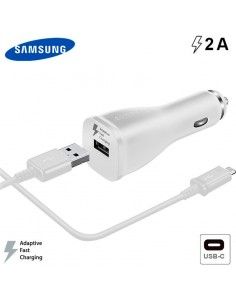 Cargador mechero coche original Samsung 2A carga rápida (microUSB) blanco suelto (Bulk)