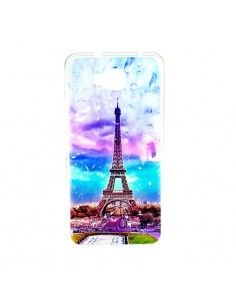 Carcasa TPU BQ Aquaris V Plus / VS Plus diseño Torre Eiffel Gotas
