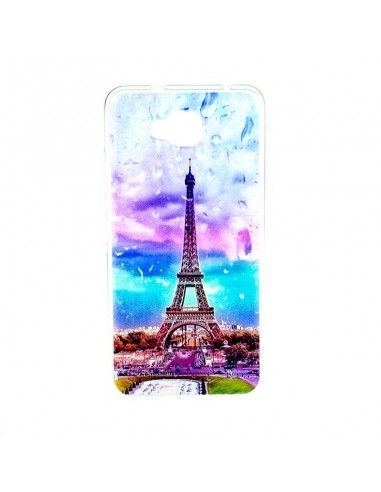 Carcasa TPU BQ Aquaris V Plus / VS Plus diseño Torre Eiffel Gotas