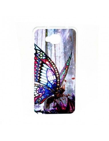 Carcasa TPU BQ Aquaris V Plus / VS Plus diseño Mariposa Vidriera