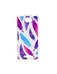 Carcasa TPU BQ Aquaris U Plus diseño Plumas