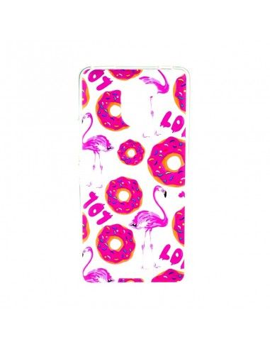 Carcasa TPU BQ Aquaris U Plus diseño Flamencos Donuts